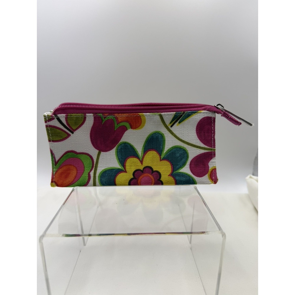 Clinique Small Makeup Cosmetic Bag, Multicolored Floral, Top Zip